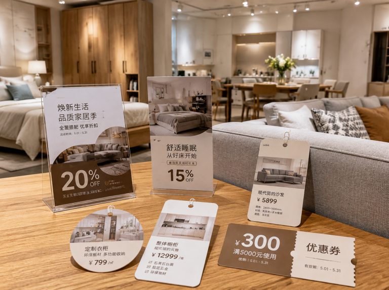 苍南县家具门店单页海报与吊牌